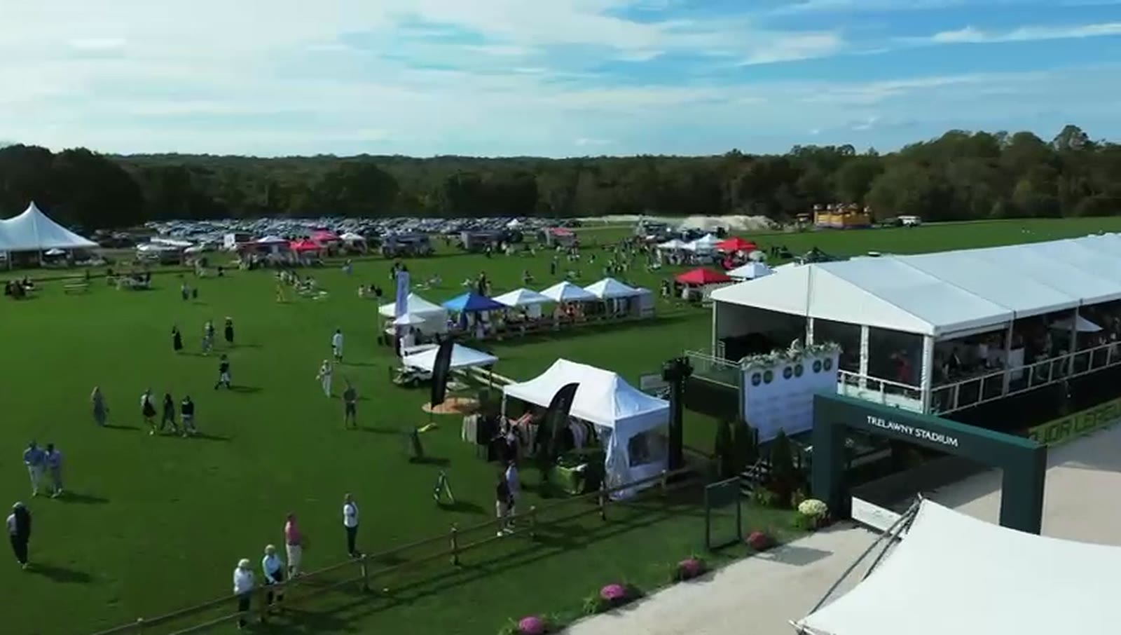 The Fall Festival vendor village on the lawn at Greenwich Polo Club, 2025